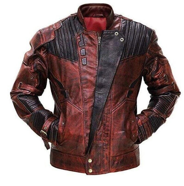 Guardian Of Galaxy Red Chris Pratt Waxed Peter Quill Starlord GOG Cosplay Jacket